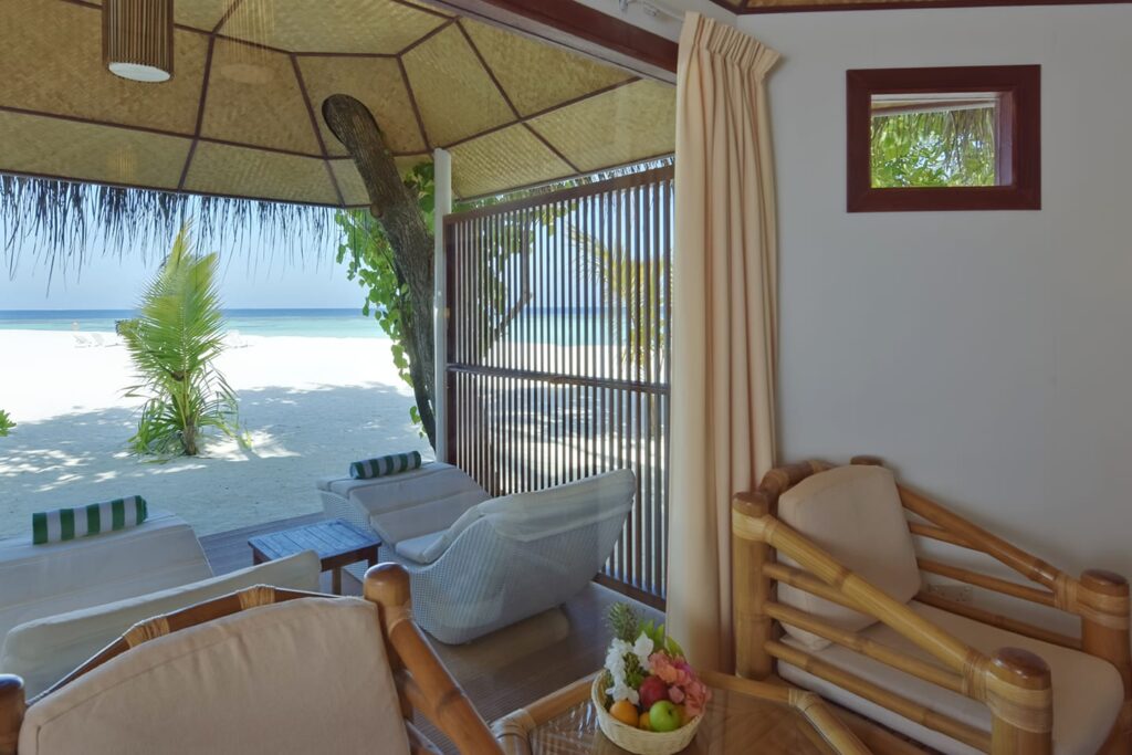 Beach view room at Thulhagiri Island Resort