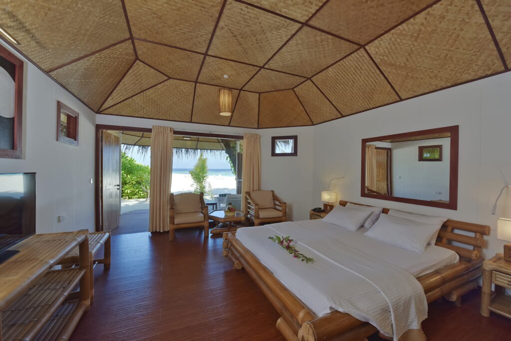 Beach villa at Thulhagiri Island Resort